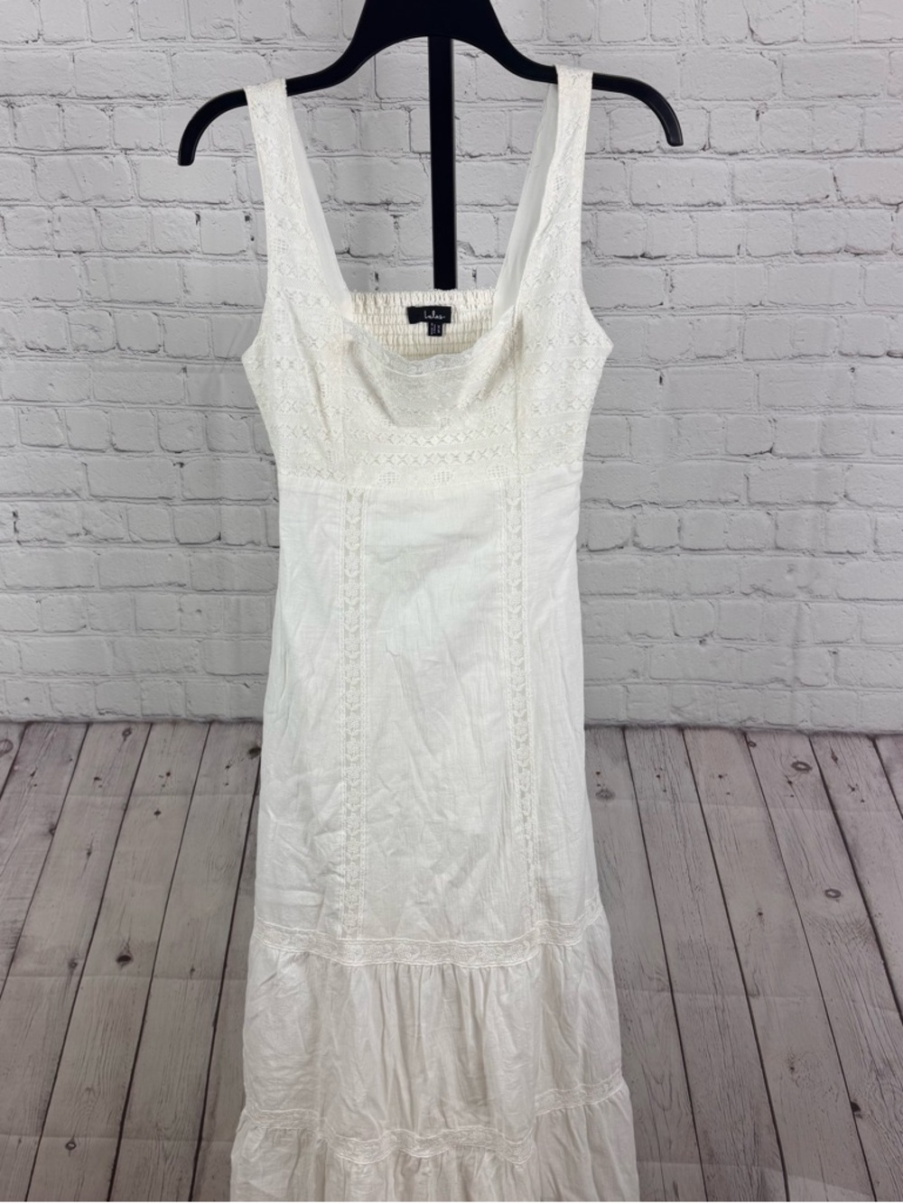 Lulu’s Esmeray White Lace Sleeveless Tiered Midi Dress Size XS - Picture 3 of 10